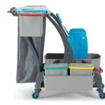 combisteel cleaning trolley garbage bag extended